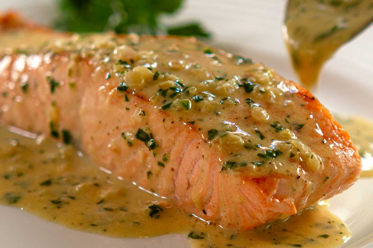 Pan seared creamy salmon